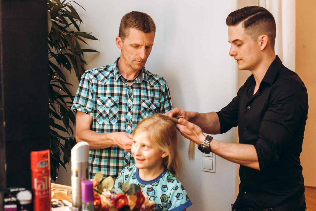 Papa Tochter Styling