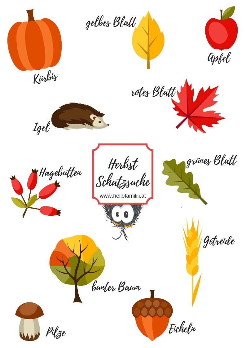 herbst schatzsuche für kinder
