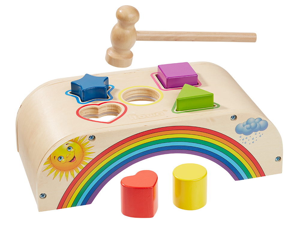 Klopfbank_Rainbow mit Hammer