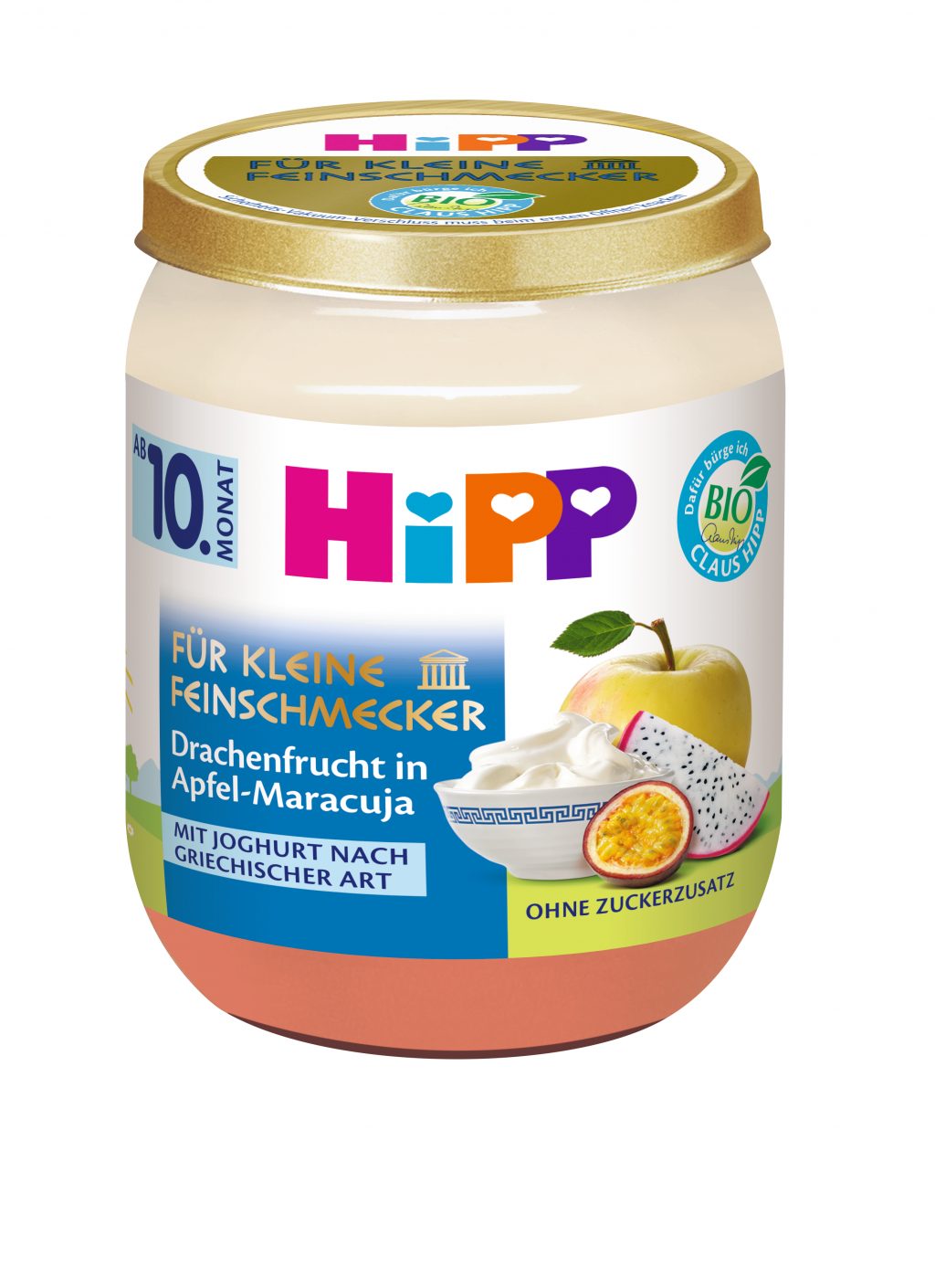 HiPP Für kleine Feinschmecker Drachenfrucht in Apfel-Maracuja mit Joghurt nach griechischer Art