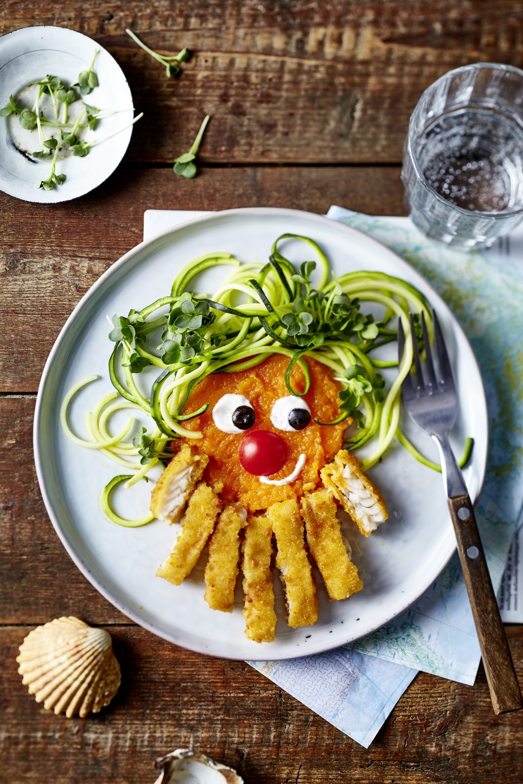 iglo_Lustiger Meereskobold mit Fisch-Bart und Zucchini-Haaren