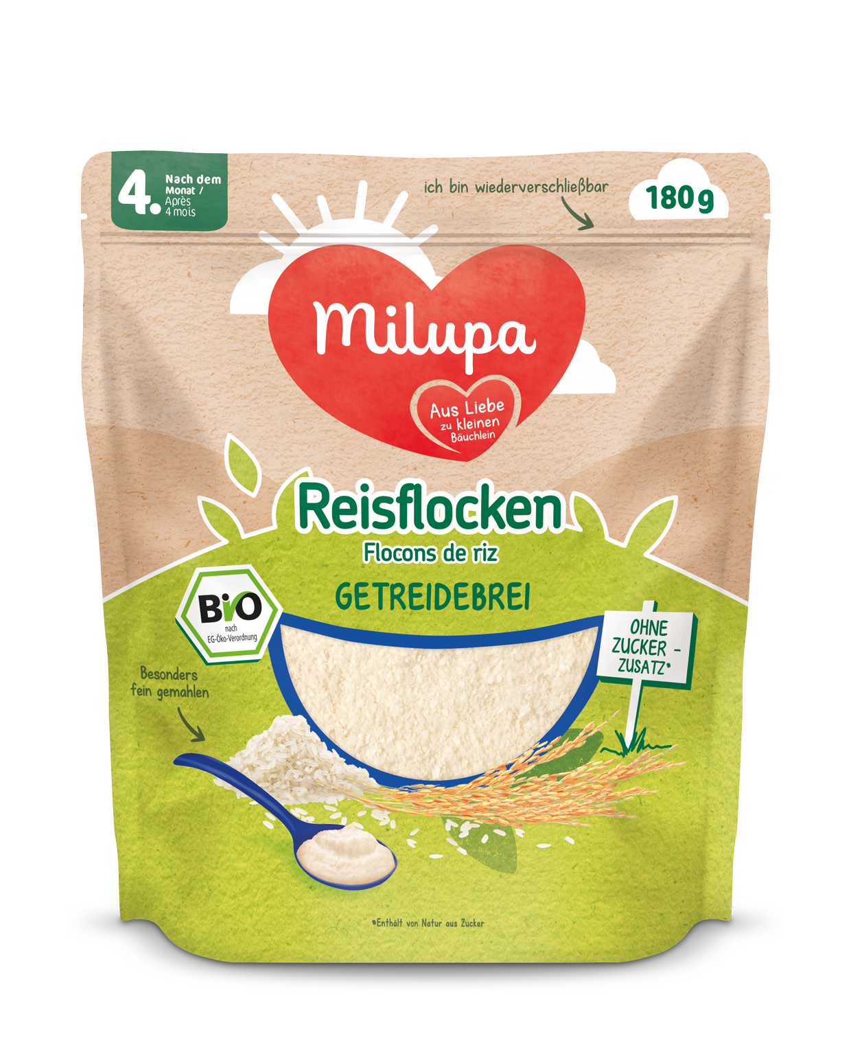 Milupa Reisflocken Bio Getreidebrei