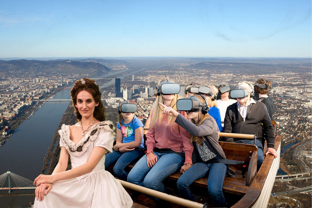 „Sisi’s Amazing Journey“ Kunden erleben einen atemberaubenden Flug über Wien mit 360°-Rundumblick.