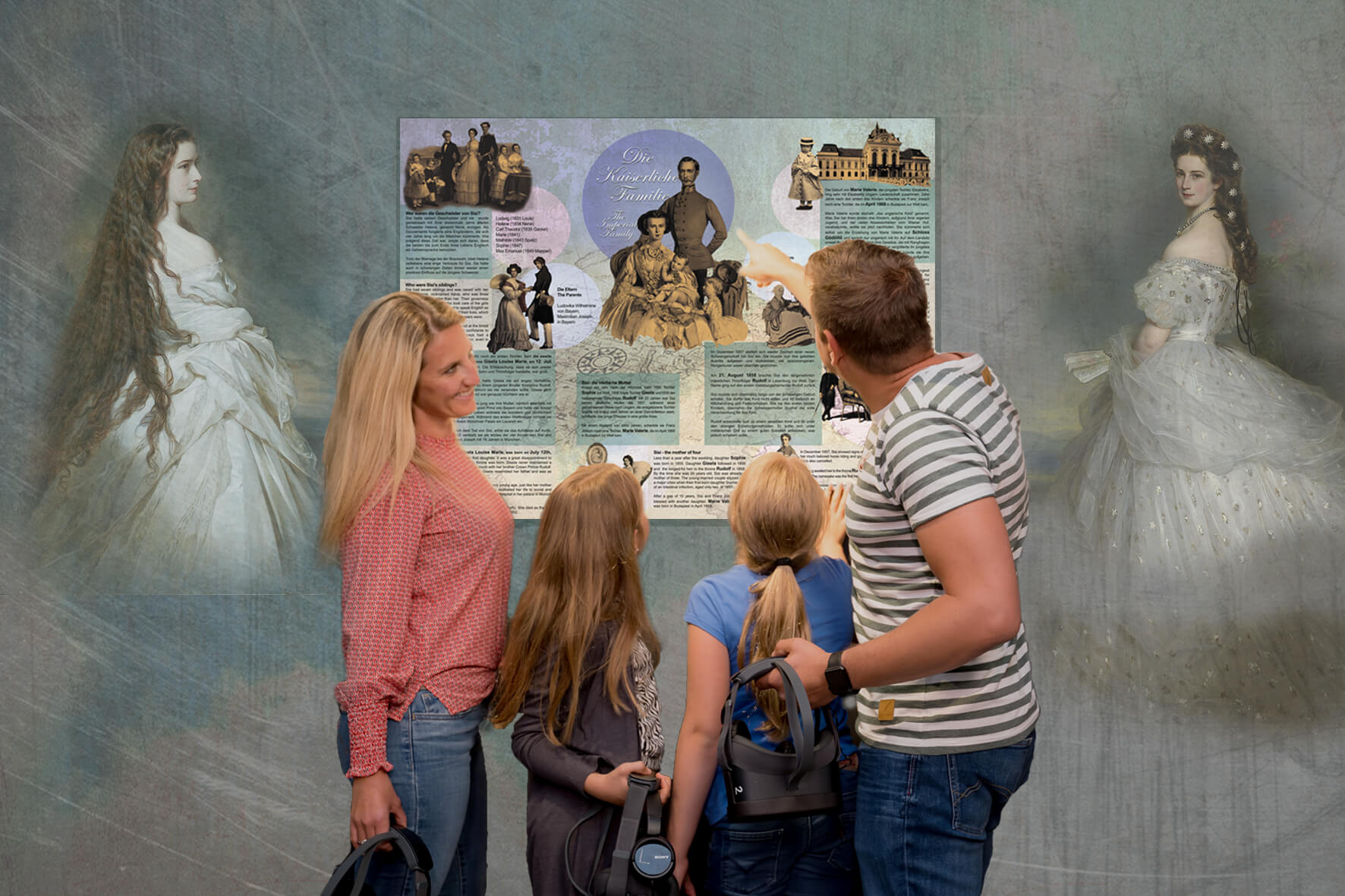 Sisi's Amazing Journey: Informative Wandtafeln geben Auskunft über einige Details von Sisi's Leben.