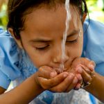 Edith Patricia Calderon, 8, with the new water faucet at her home. World Vision brought potable water to many homes in her community. No story or summary available. These photos were originally submitted to WV Canada photo library under their file # CD105-006. For further information, contact Robert Vesleno at WV Canada. Latin America digital color vertical