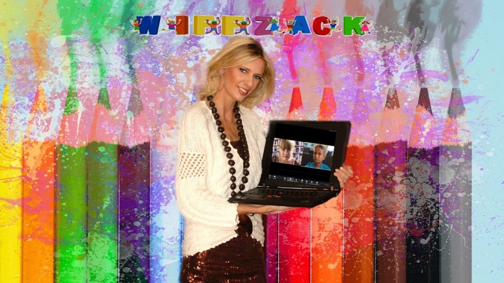 Iris Haiderer mit Wiffzack-Logo