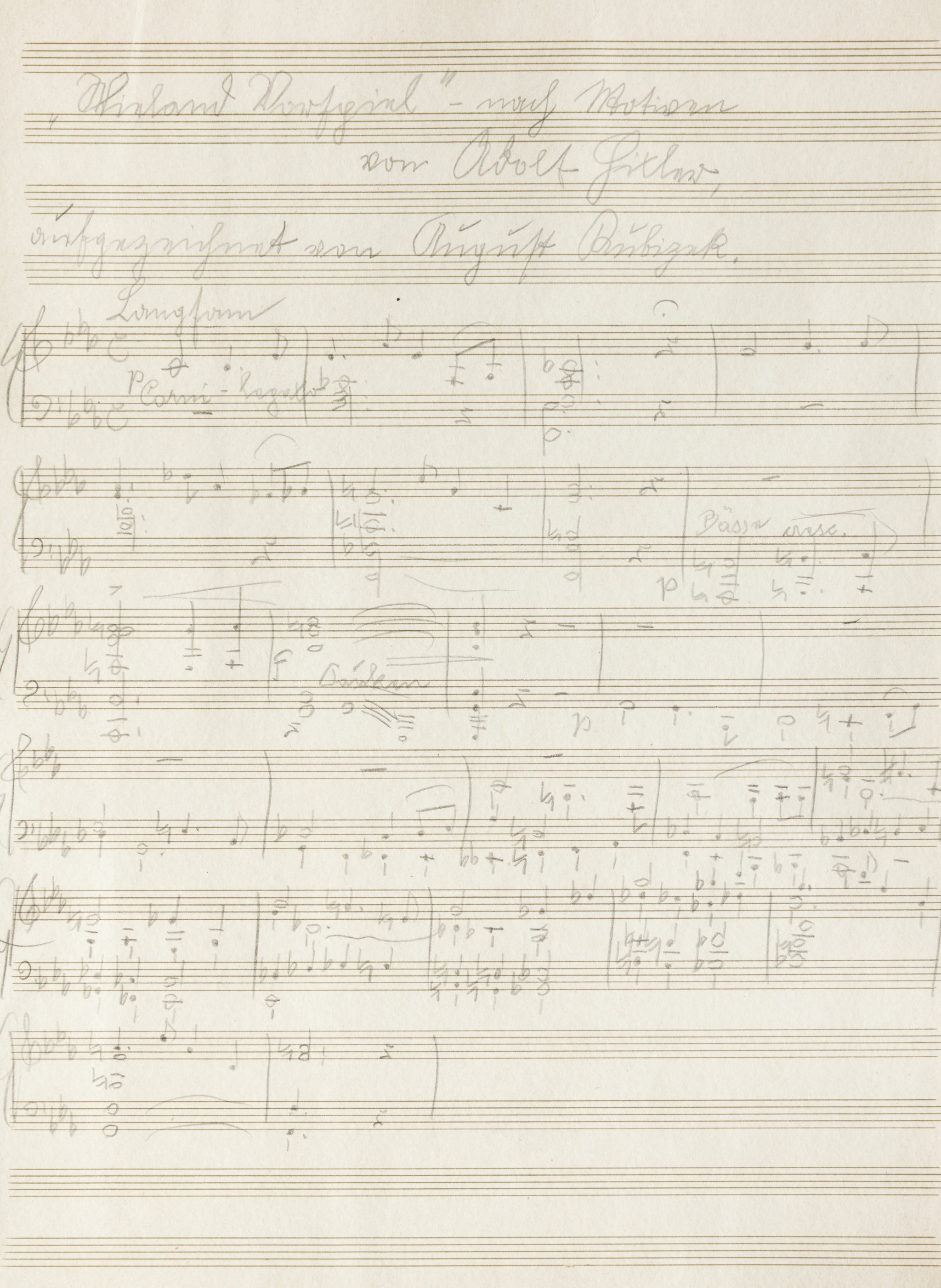 22_Hitler_Notenblatt (c) Nachlass August Kubizek in Kooperation mit dem DÖW