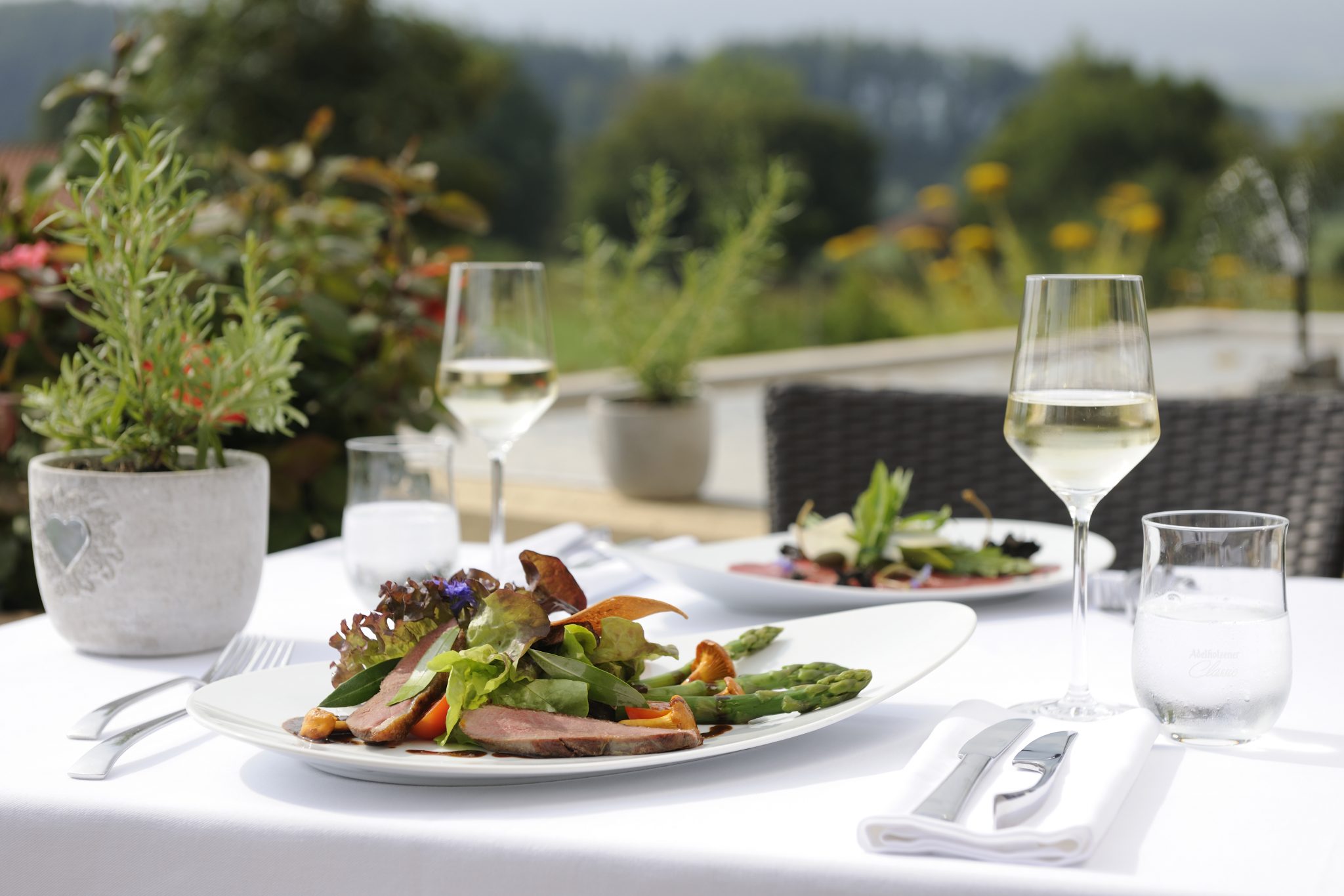 kulinarische_koestlichkeiten_auf_der_terrasse_geniessen_wellnessnaturresort_gut_edermann