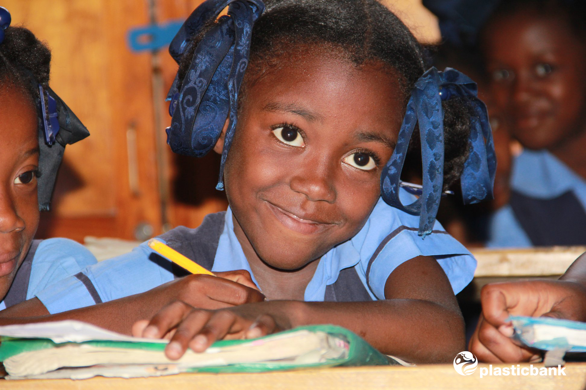 A smiling child at school