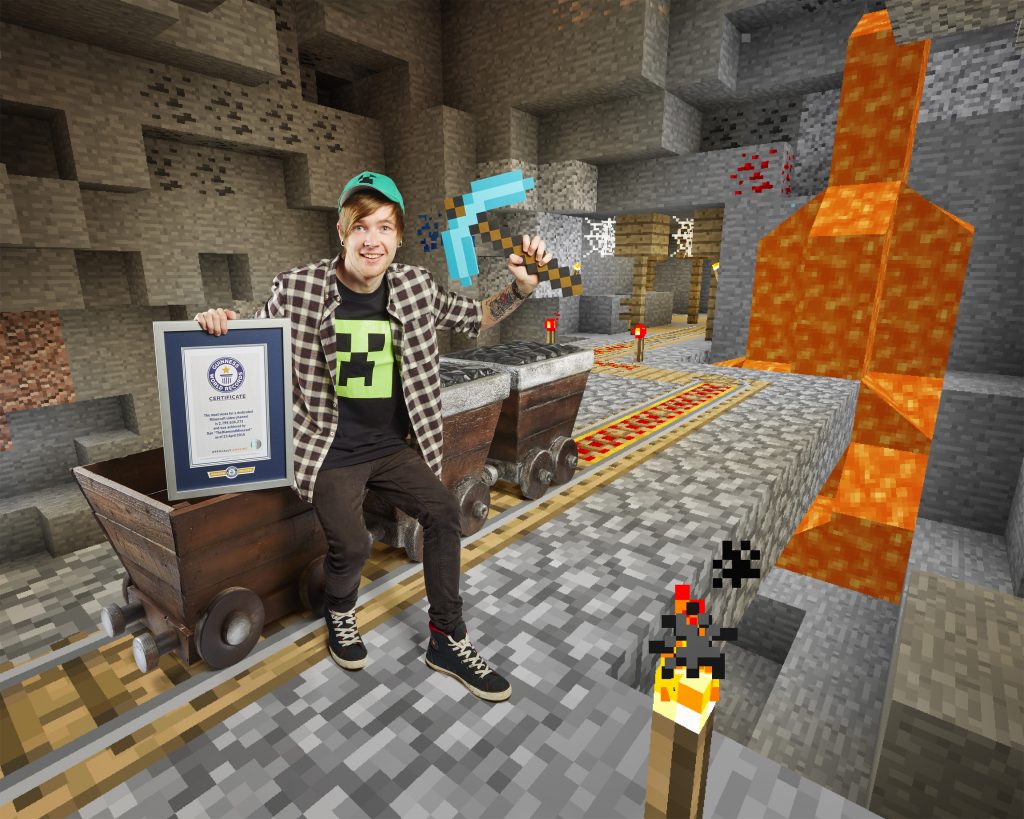 Dan The Diamond Minecart - Most Views For A Minecraft Video Channel Guinness World Records 2015 Photo Credit: Paul Michael Hughes/Guinness World Records