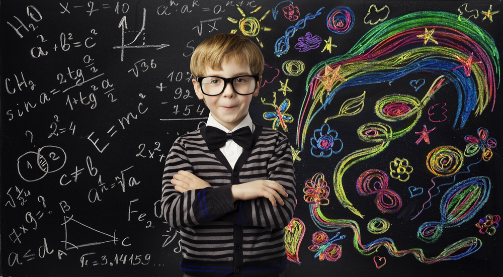 Kid,Creativity,Education,Concept,,Child,Learning,Art,Mathematics,Formula,,School