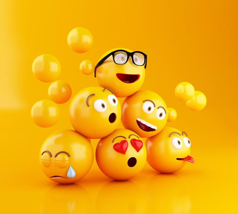 3d,Illustration.,Emojis,Icons,With,Facial,Expressions.,Social,Media,Concept.