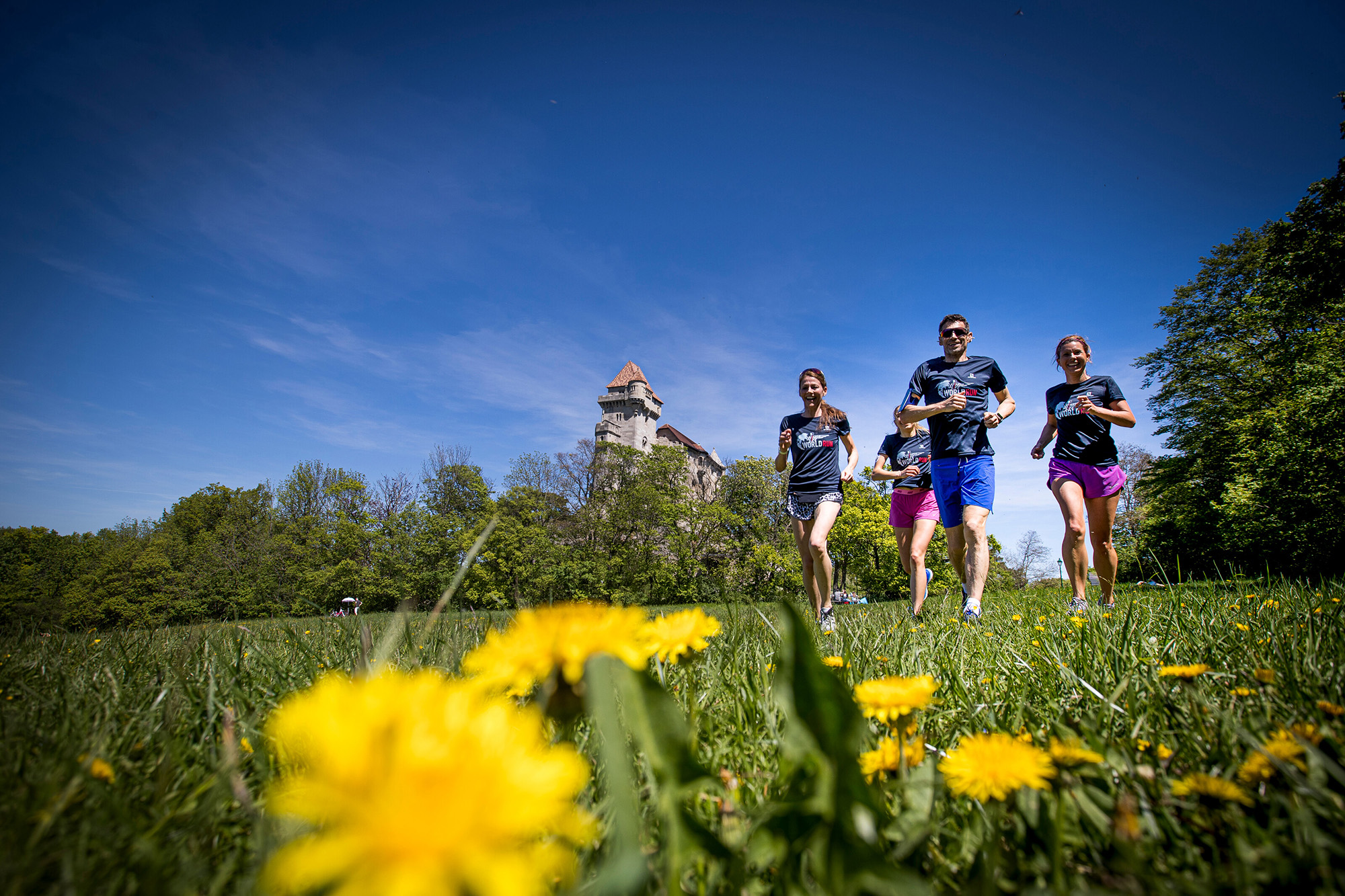 Micheael Buchleitner and participants perform during the Wings for Life World Run App Run in Moedling, Austria on May 09, 2021 // SI202105090252 // Usage for editorial use only //