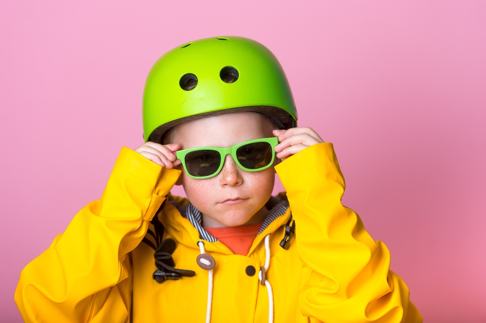 Cool,Stylish,Kid,Boy,In,Sunglasses,And,Helmet,Look,In