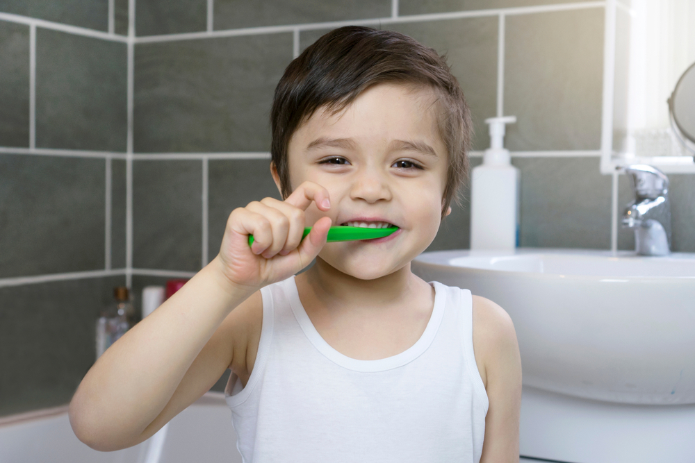 Portrait,Of,Healthy,Little,Boy,Enjoy,Cleaning,His,Teeth,With
