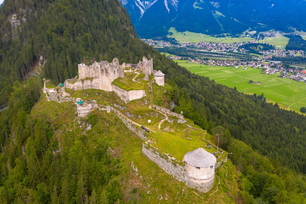 Drone,Photography.,Ehrenberg,Castle,Is,The,Ruin,Of,A,Hilltop