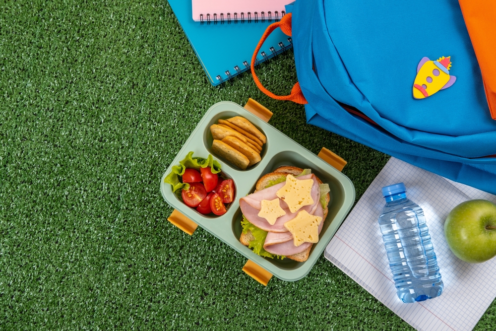 Healthy,School,Lunch,Box,With,Sandwich,And,Salad,At,School