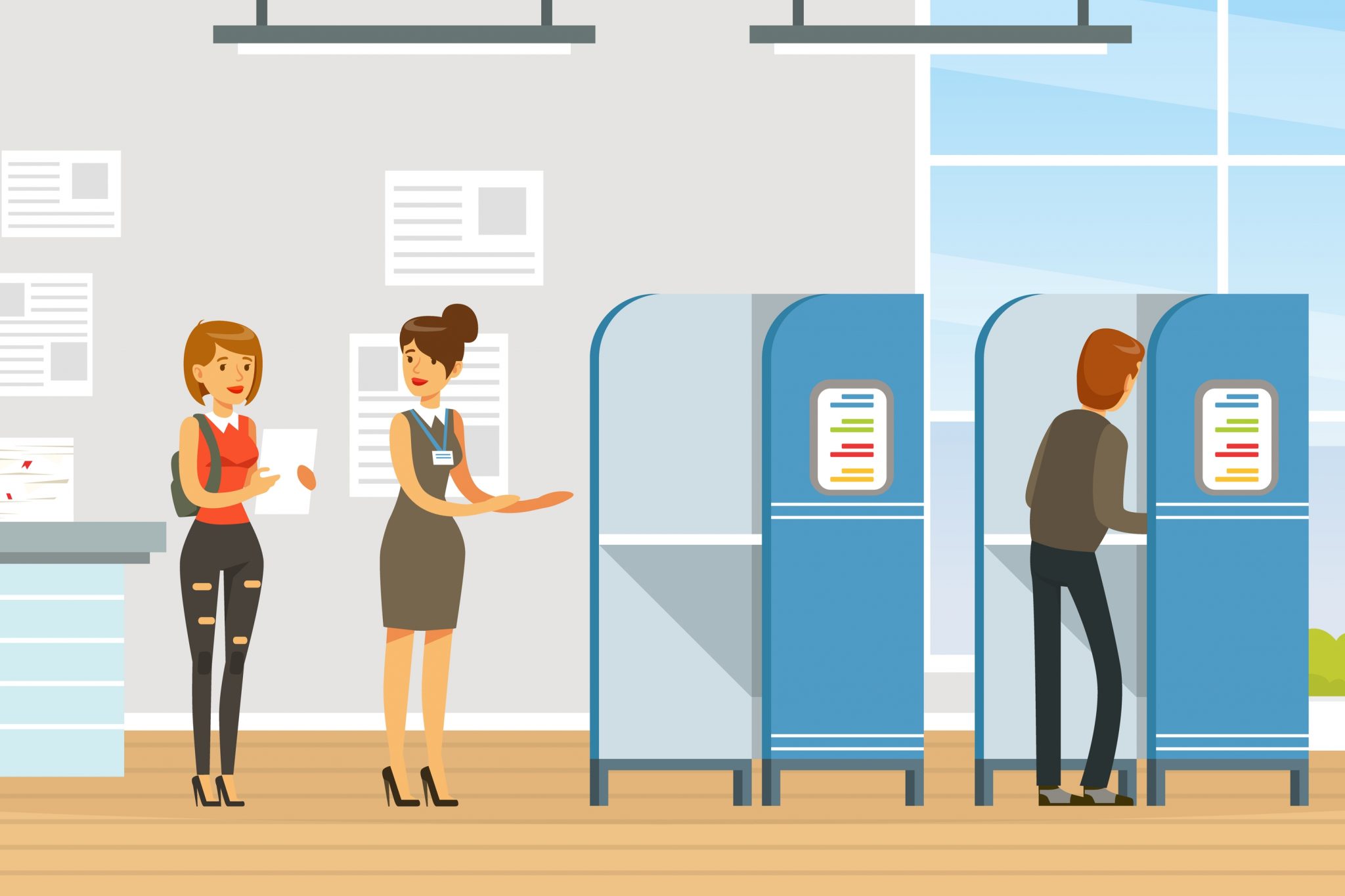 Voting,And,Election,Campaign,,Voters,Casting,Ballots,At,Polling,Paper