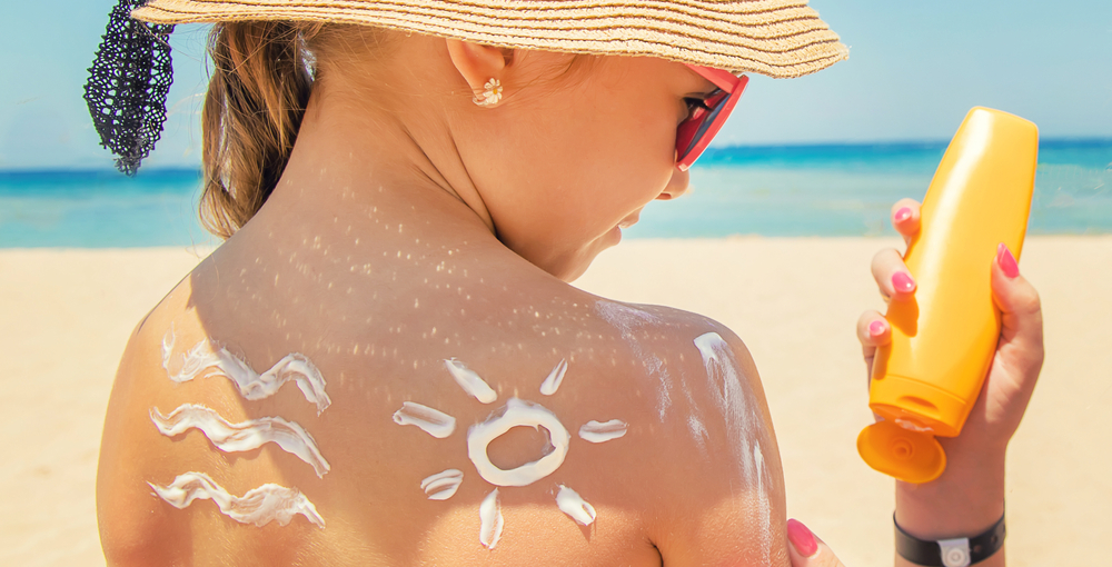 Sunscreen,On,The,Skin,Of,A,Child.,Selective,Focus.